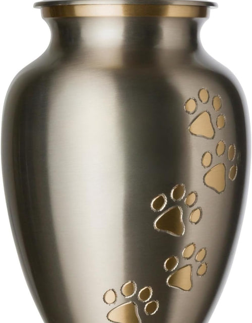 Load image into Gallery viewer, Pet Urn - Ottillie Paws Memorial Pet Cremation Urns for Dogs and Cats Ashes Hand Carved Brass Memory Keepsake Urn
