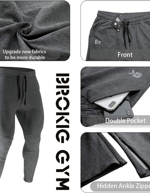 Load image into Gallery viewer, Mens Jogger Sport Pants, Casual Zipper Gym Workout Sweatpants Pockets

