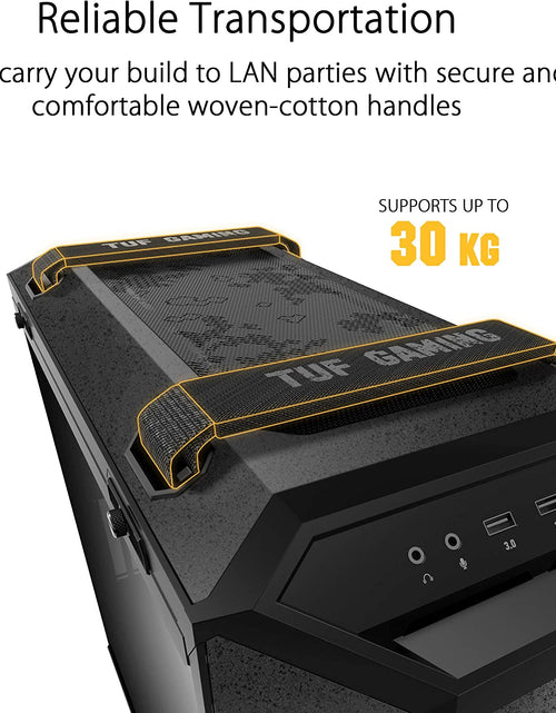 Load image into Gallery viewer, TUF Gaming GT501 Mid-Tower Computer Case for up to EATX Motherboards with USB 3.0 Front Panel Cases GT501/GRY/WITH Handle
