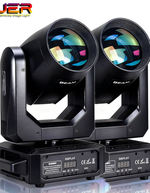 Load image into Gallery viewer, 2Pcs Stage Light Moving Head Light 200W 12 Gobos 8 Colors Spotlight DMX 512 with Sound Activated for Wedding DJ Party Lighting
