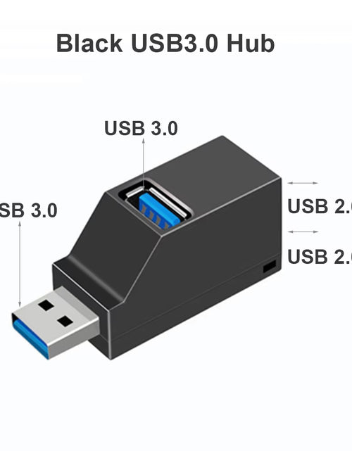 Load image into Gallery viewer, USB 3.0 HUB Adapter Extender Mini Splitter Box 1 to 3 Ports High Speed USB 2.0 for PC Laptop U Disk Card Reader
