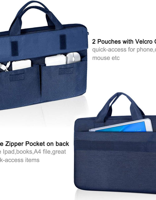 Load image into Gallery viewer, Laptop Bag Case 17 17.3 Inch, Waterproof Computer Sleeve Cover Compatible with Macbook 17, 17-18 Inch HP Acer Dell Lenovo ASUS Laptop, Slim Briefcase with Shoulder Strap, Blue
