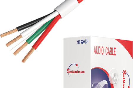 250Ft 18AWG 4 Conductors (18/4) CL2 Rated Speaker Cable True Spec & Gauge Low Voltage LED Wire, Pull Box (For In-Wall Installation) (18AWG / 4 Conductors, 250Ft)
