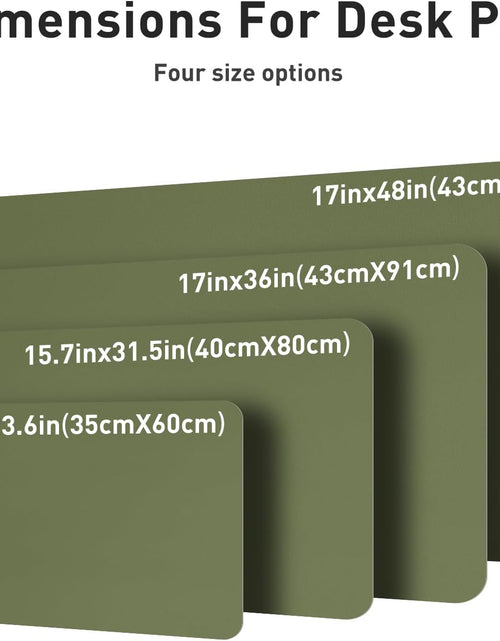 Load image into Gallery viewer, Leather Desk Pad Protector, Mouse Pad, Office Desk Mat, Non-Slip PU Leather Desk Blotter, Laptop Desk Pad, Waterproof Desk Writing Pad for Office and Home (31.5" X 15.7",Olive Green)
