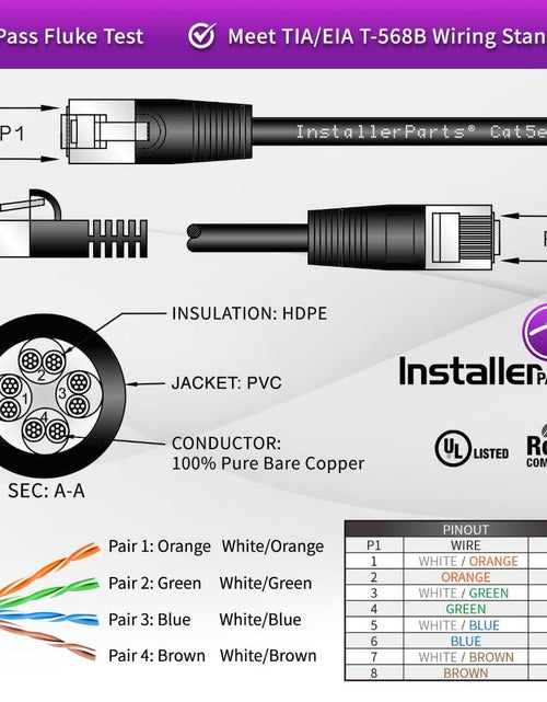 Load image into Gallery viewer, (10 Pack) Ethernet Cable CAT5E Cable UTP Booted 20 FT - Yellow - Professional Series - 1Gigabit/Sec Network/Internet Cable, 350MHZ
