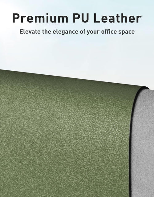 Load image into Gallery viewer, Leather Desk Pad Protector, Mouse Pad, Office Desk Mat, Non-Slip PU Leather Desk Blotter, Laptop Desk Pad, Waterproof Desk Writing Pad for Office and Home (31.5" X 15.7",Olive Green)
