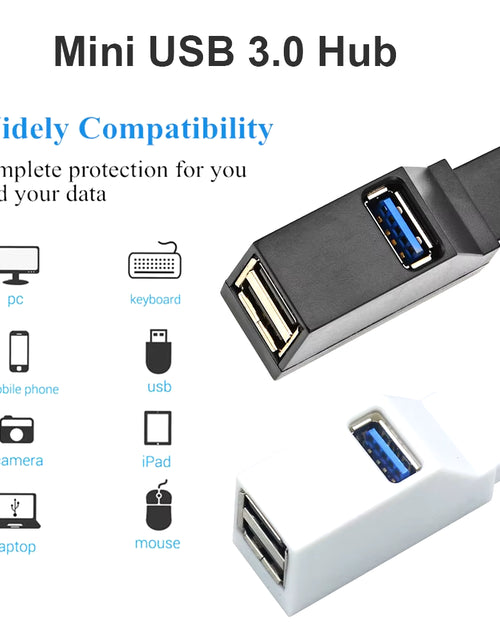 Load image into Gallery viewer, USB 3.0 HUB Adapter Extender Mini Splitter Box 1 to 3 Ports High Speed USB 2.0 for PC Laptop U Disk Card Reader

