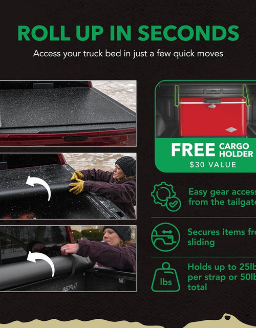 Load image into Gallery viewer, ETX Soft Roll up Truck Bed Tonneau Cover | 53317 | Fits 2015 - 2020 Ford F-150 8' 2" Bed (97.6'')
