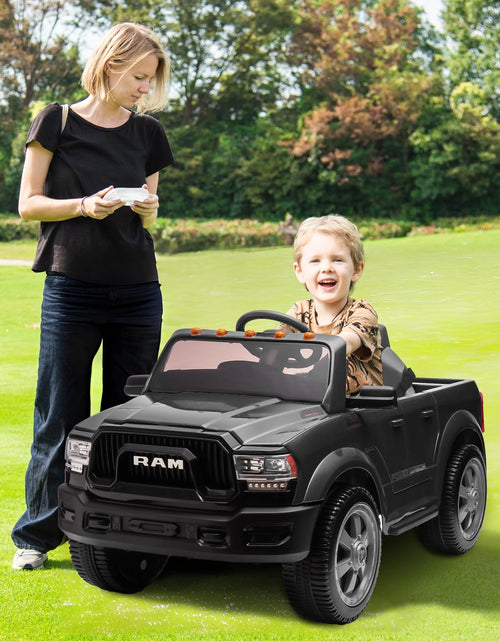 Load image into Gallery viewer, Dodge RAM 2500 Ride on Car for Kids, 12V Powered Ride on Toy with Remote Control, Rear Wheel Suspension, 5 Point Safety Harness, Bluetooth, LED Lights, Electric Vehicles for 3-6 Year Boys, Black
