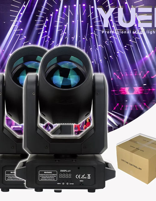 Load image into Gallery viewer, 2Pcs Stage Light Moving Head Light 200W 12 Gobos 8 Colors Spotlight DMX 512 with Sound Activated for Wedding DJ Party Lighting
