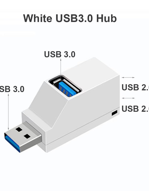 Load image into Gallery viewer, USB 3.0 HUB Adapter Extender Mini Splitter Box 1 to 3 Ports High Speed USB 2.0 for PC Laptop U Disk Card Reader

