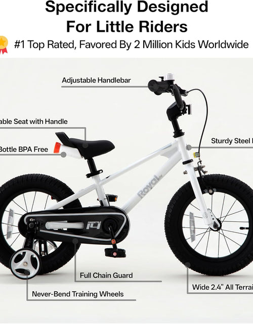 Load image into Gallery viewer, Kids Bike Boys Girls Freestyle Bicycle 12 14 16 Inch with Training Wheels, 16 18 20 with Kickstand Child'S Bike, Blue Red White Pink Green Orange
