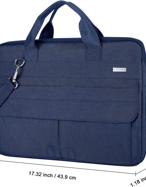 Load image into Gallery viewer, Laptop Bag Case 17 17.3 Inch, Waterproof Computer Sleeve Cover Compatible with Macbook 17, 17-18 Inch HP Acer Dell Lenovo ASUS Laptop, Slim Briefcase with Shoulder Strap, Blue
