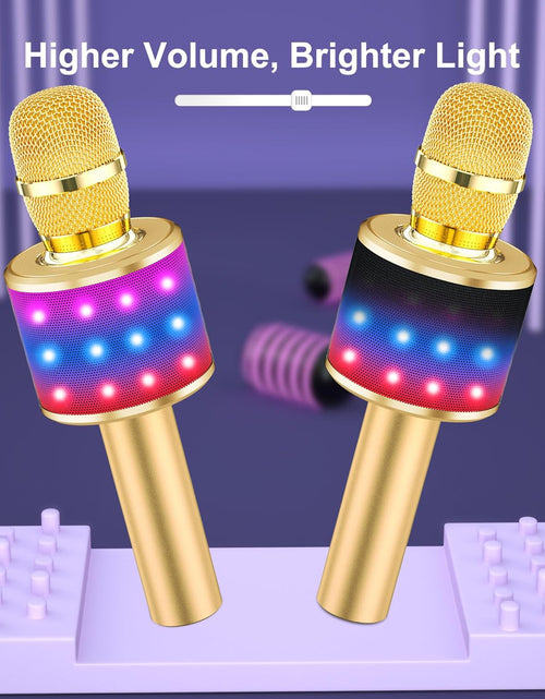 Load image into Gallery viewer, Karaoke Microphone for Kids &amp; Adults - Bluetooth Microphones Singing Mic with Disco Lights, Echo Effect, Built-In Speaker Portable Karaoke Player for Party Travel Gifts Q78(Gold)
